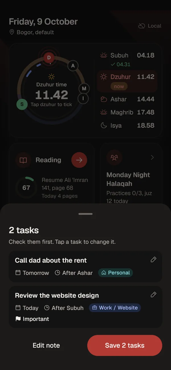 Smart capture result in dark mode.